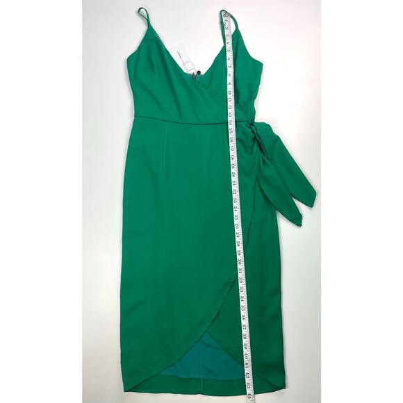 Lovers + Friends Green Faux-Wrap Midi Dress NWT Size M - Picture 8 of 9